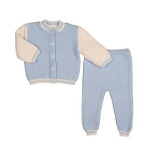 TED | Boys Blue & Ivory Knitted Trouser Set